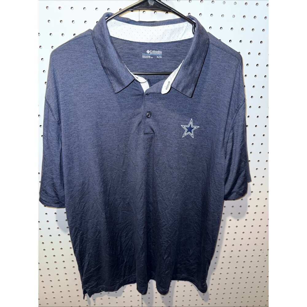 Columbia Dallas Cowboys Super Terminal Polo Men’s XL Blue Performance